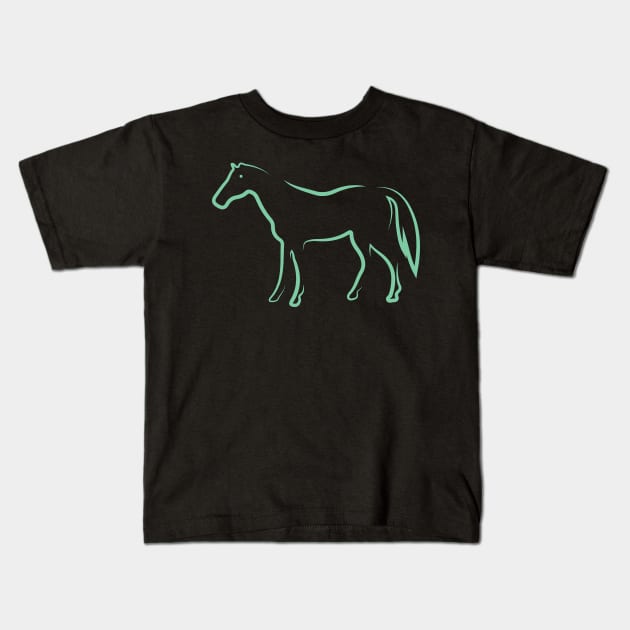 Pferd Tier Kids T-Shirt by Chaoscreator